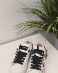 Dolce & Gabbana Multicolor Leather Printed Appliques Sneakers Size- 37.5