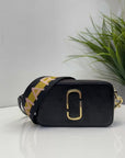 Marc Jacobs Snapshot Black Leather Sling Bag With Detachable Strap