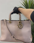 Dior Beige Diorissimo Leather Medium Shopper Tote Bag