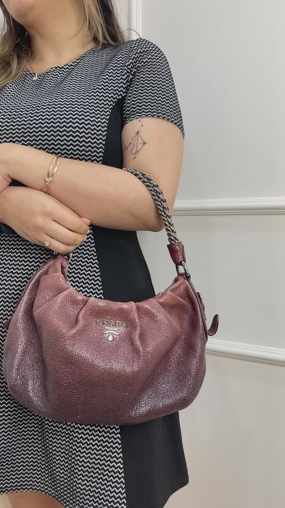 Buy Prada Cervo Lux Chain Hobo Bag Online