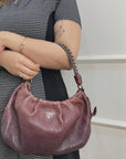 Prada Cervo Lux Chain Hobo Bag