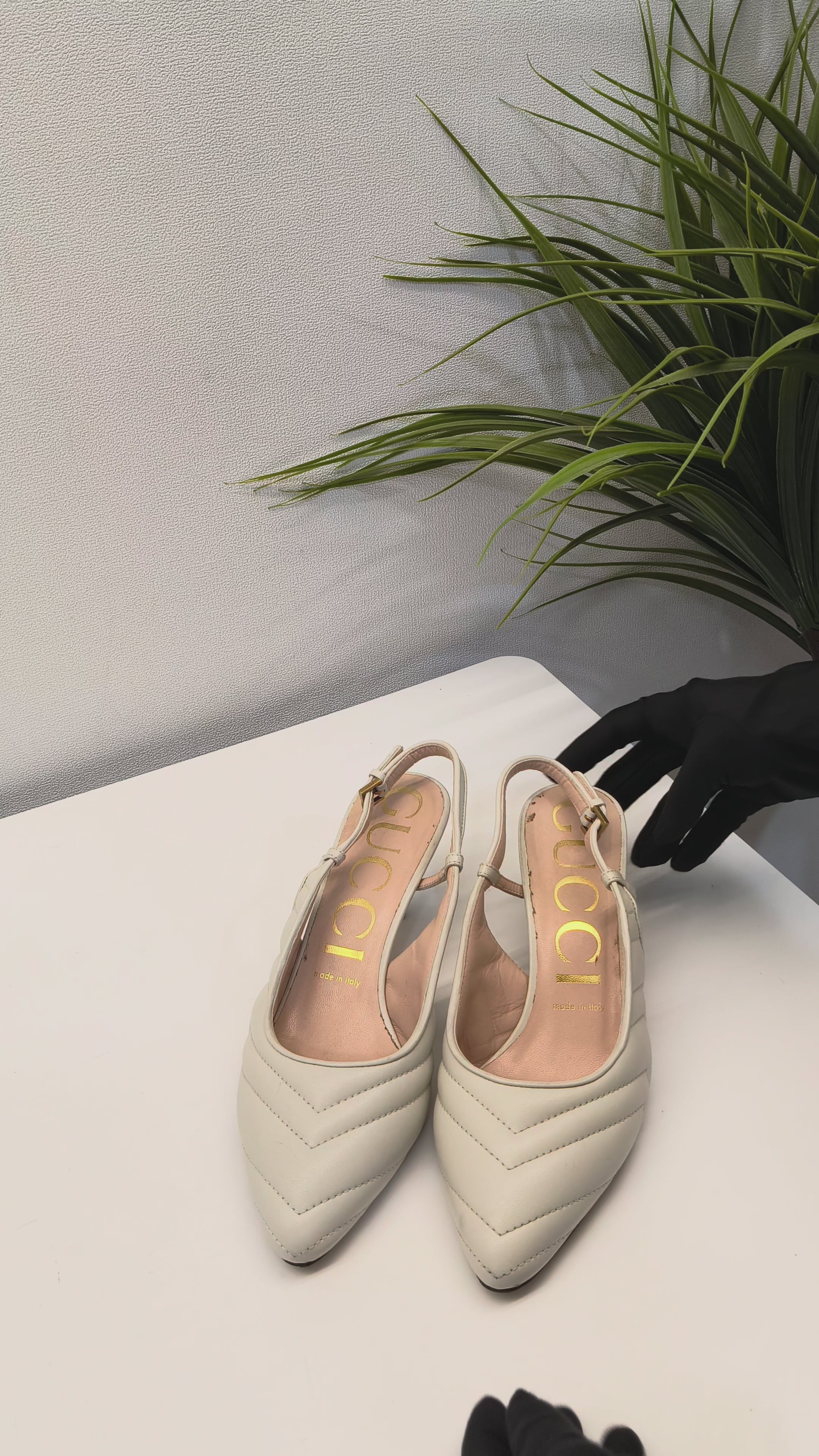 Buy Gucci Metallic Leather Horsebit Peep Toe Platform Pumps Size