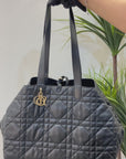 Dior Black Calf Leather Macrocannage To Jules Large Tote Bag