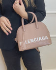 Balenciaga Medium Ville Beige Leather Satchel