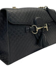 Gucci Emily Black Guccissima Leather Shoulder Bag