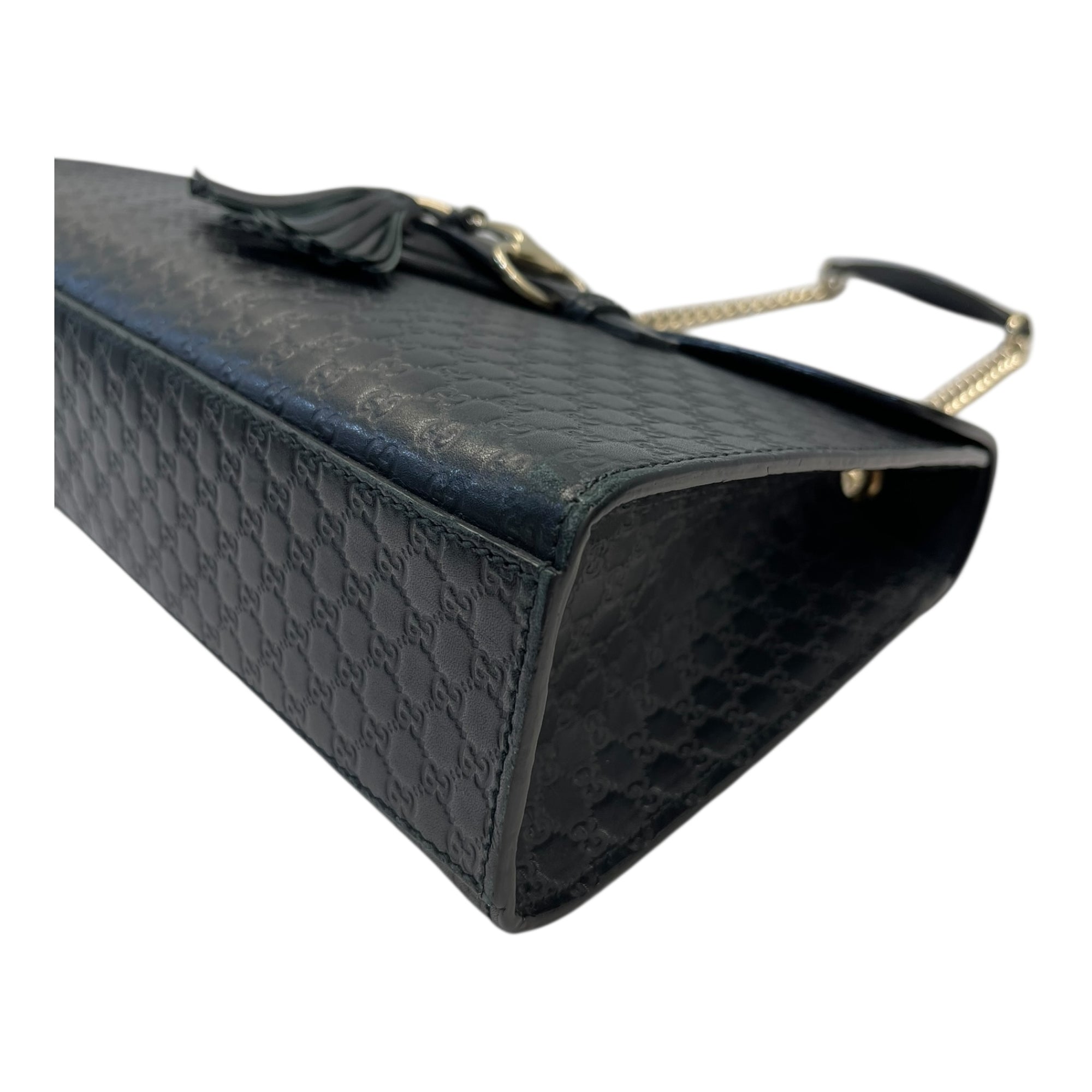 Gucci Emily Black Guccissima Leather Shoulder Bag
