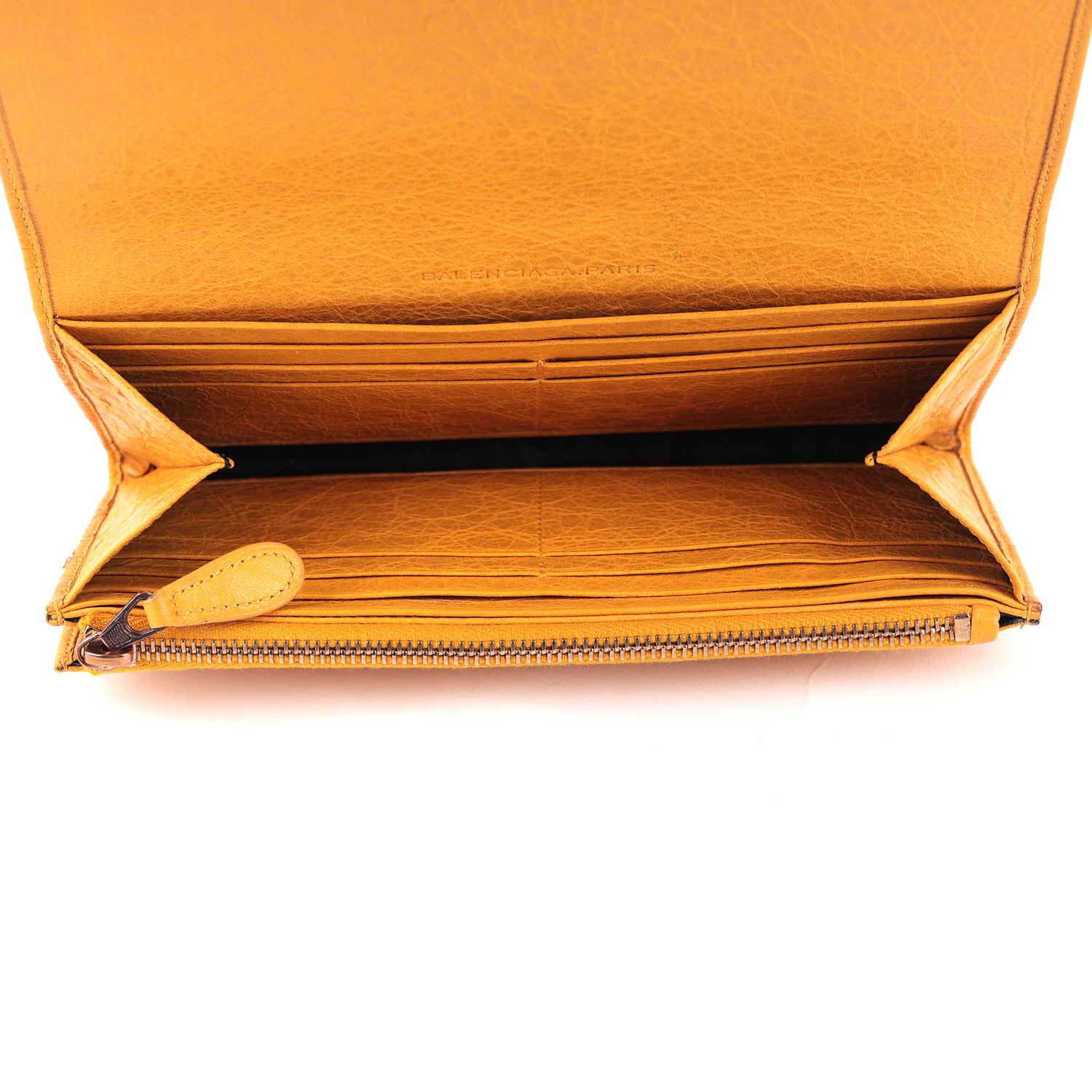 Balenciaga Agneau Classic Silver Hardware Jaune Epi Wallet