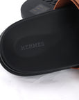 Hermes Brown Leather Chypre Sandals