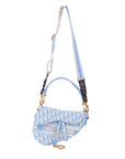 Cornflower Blue Oblique Saddle Bag
