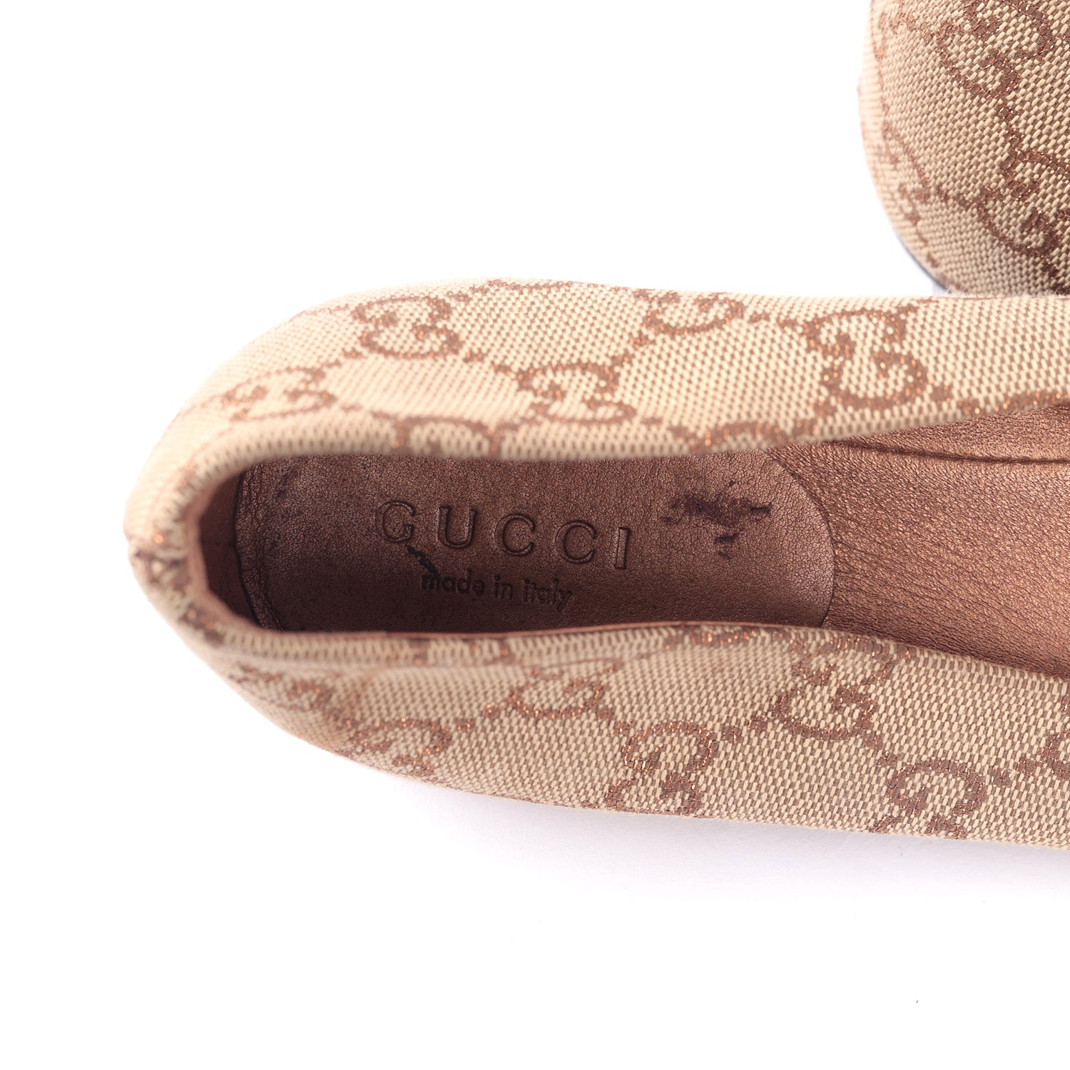 Guccissima Canvas Bamboo Bow Tassel Ballet