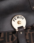 Fendi Tobacco Zucca Canvas Leather Shoulder Bag
