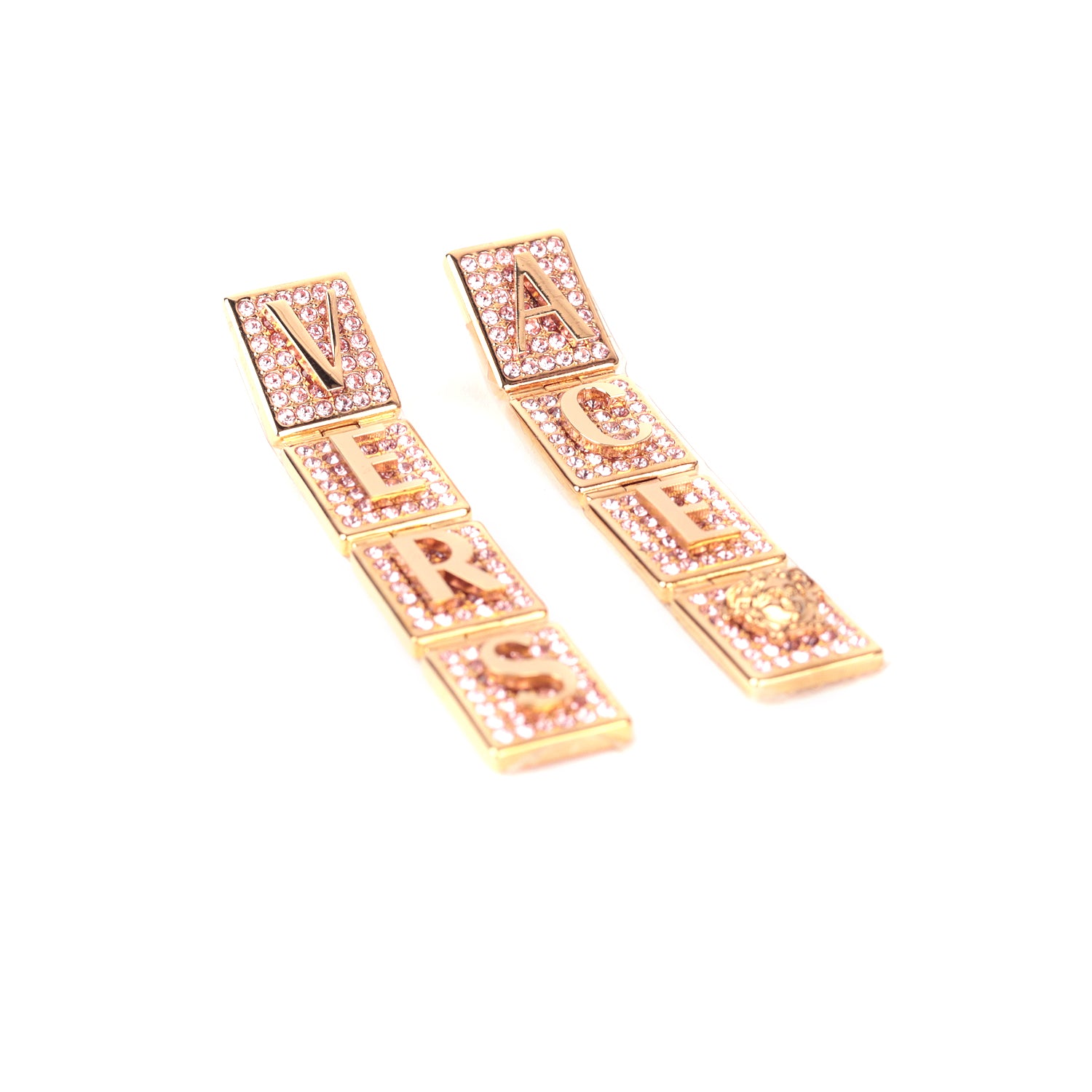 Versace Natural Logo Crystal-embellished Earrings