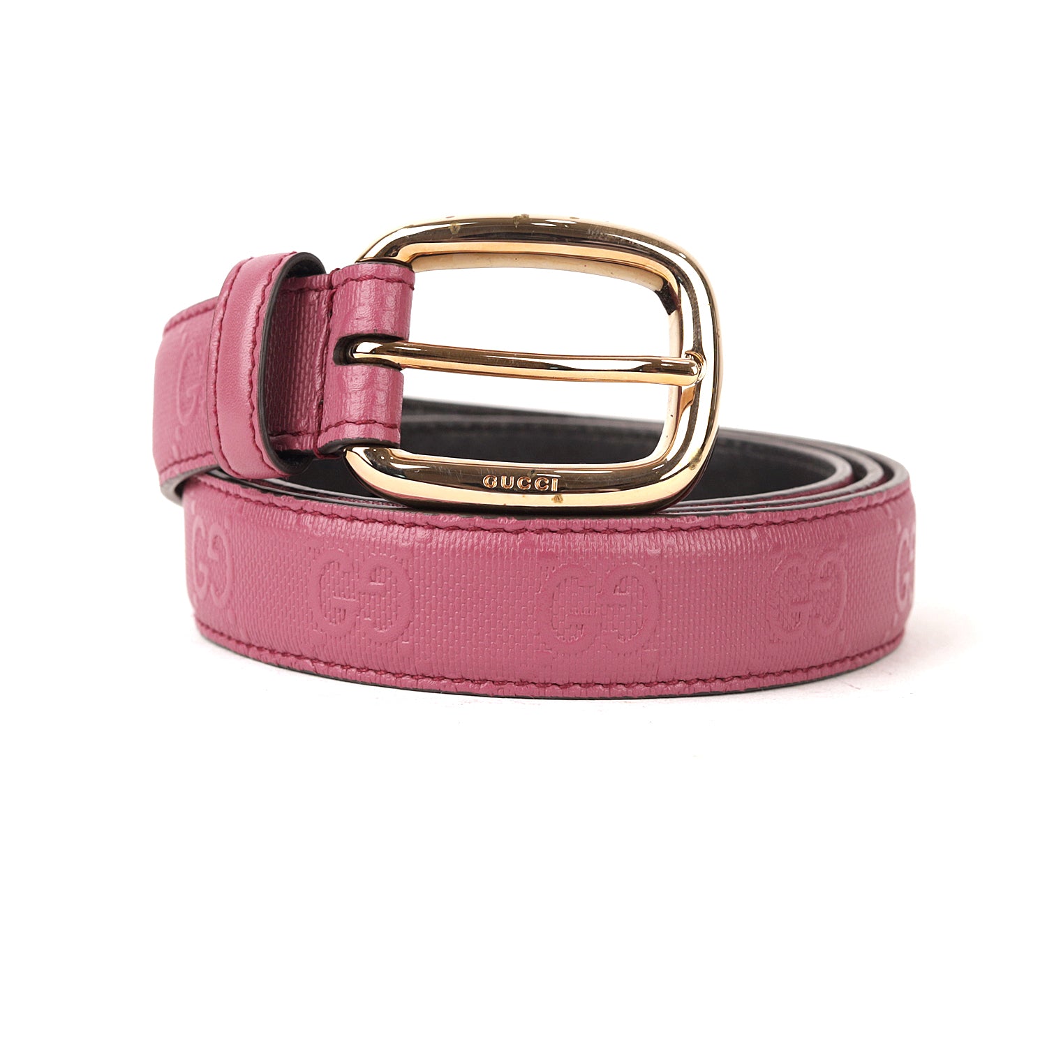 Gucci Microguccissima Pink Leather Belt