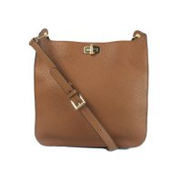 Hamilton Medium Leather Messenger Bag in Acorn