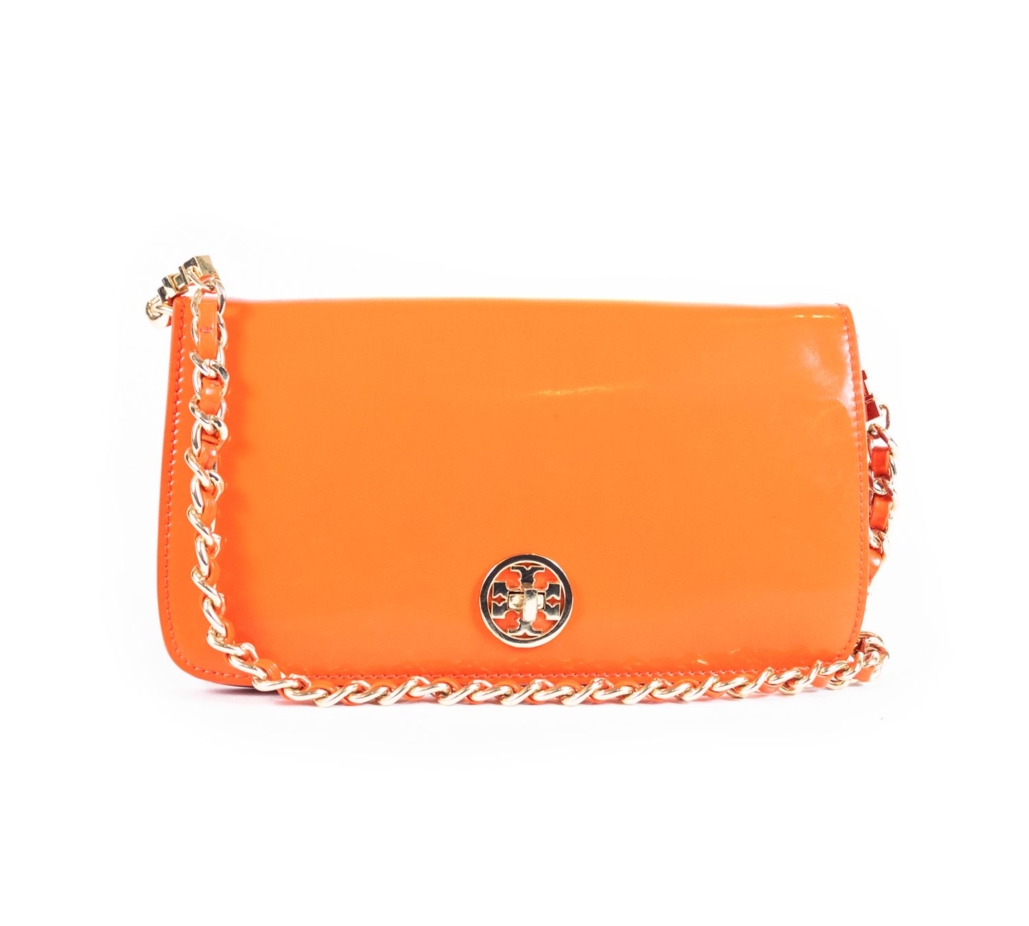 Orange Flap Crossbody Bag