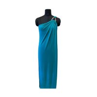 One-Shoulder Triangle Hardware Maxi Dress - S