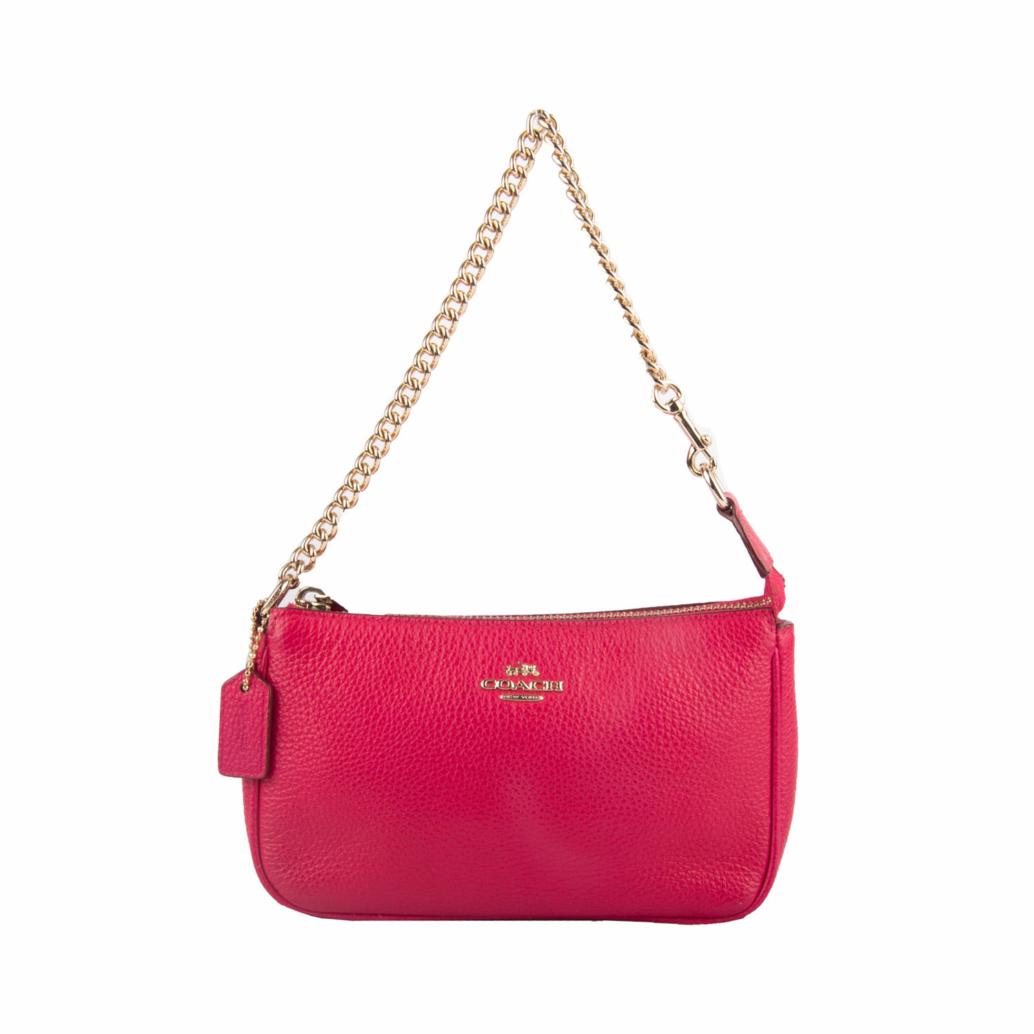Pebble Leather Pink Wristlet Bag