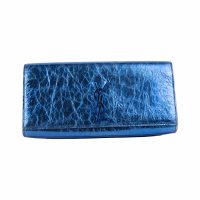Blue Paris Leather Belle De Jour Flap Clutch