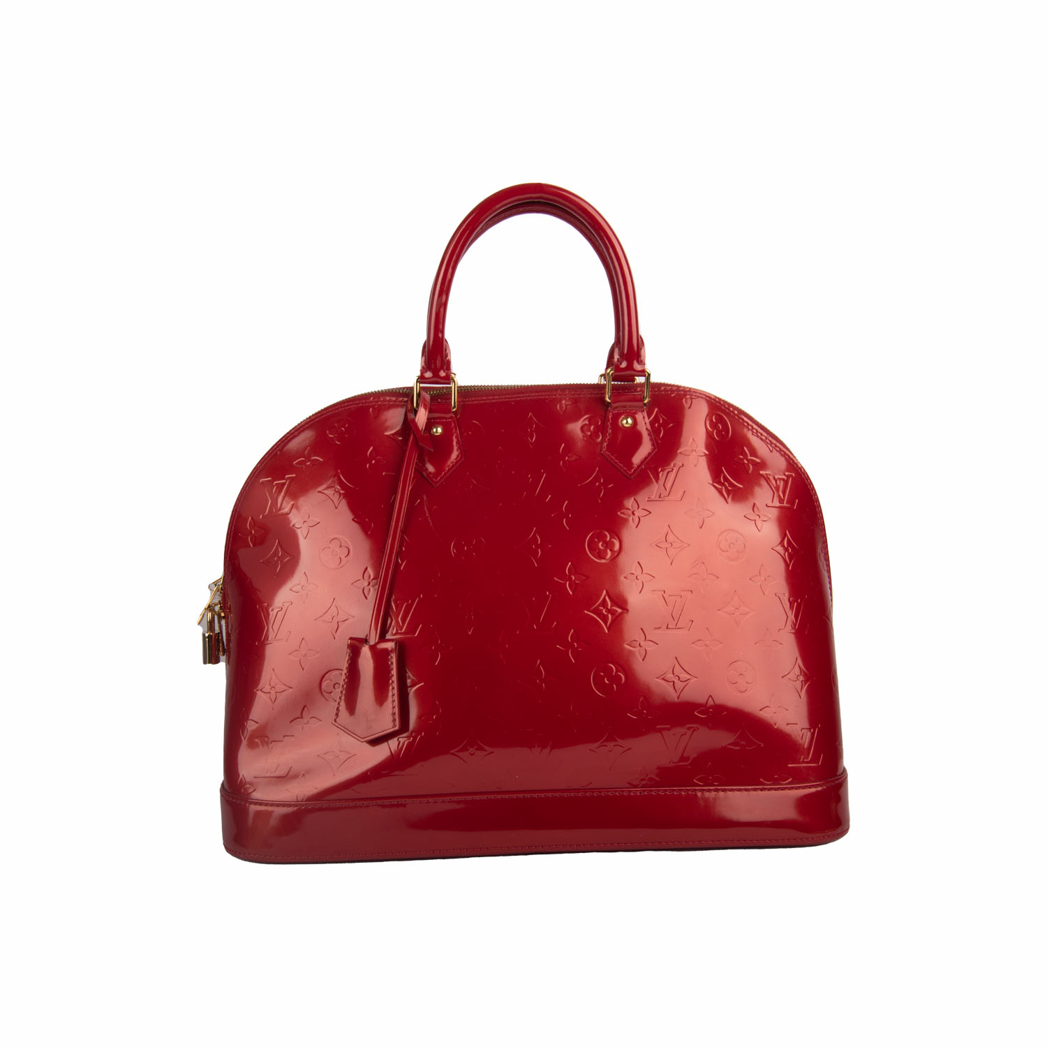 Red Alma Patent Leather Handbag