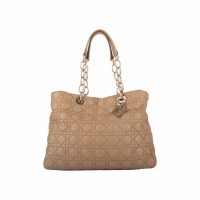 Beige Cannage Leather Soft Lady Dior Tote