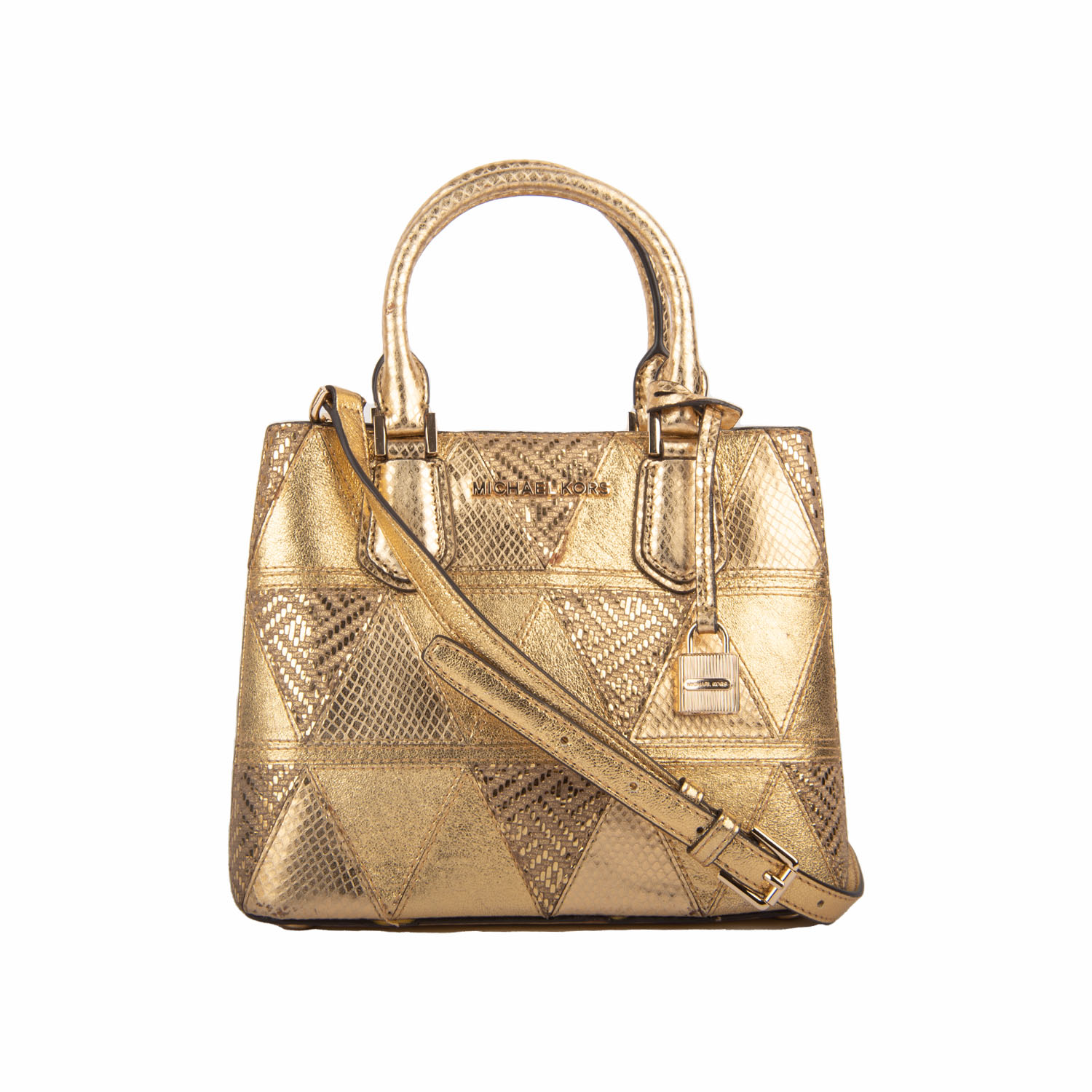 Golden Embossed Leather Patch Mercer Tote